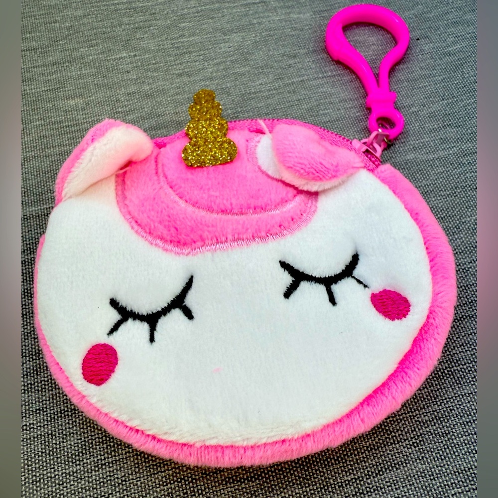 Unicorn Plush Coin Purse New